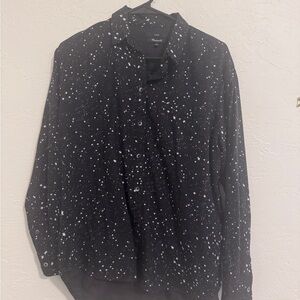 Madewell star print button down flannel navy
